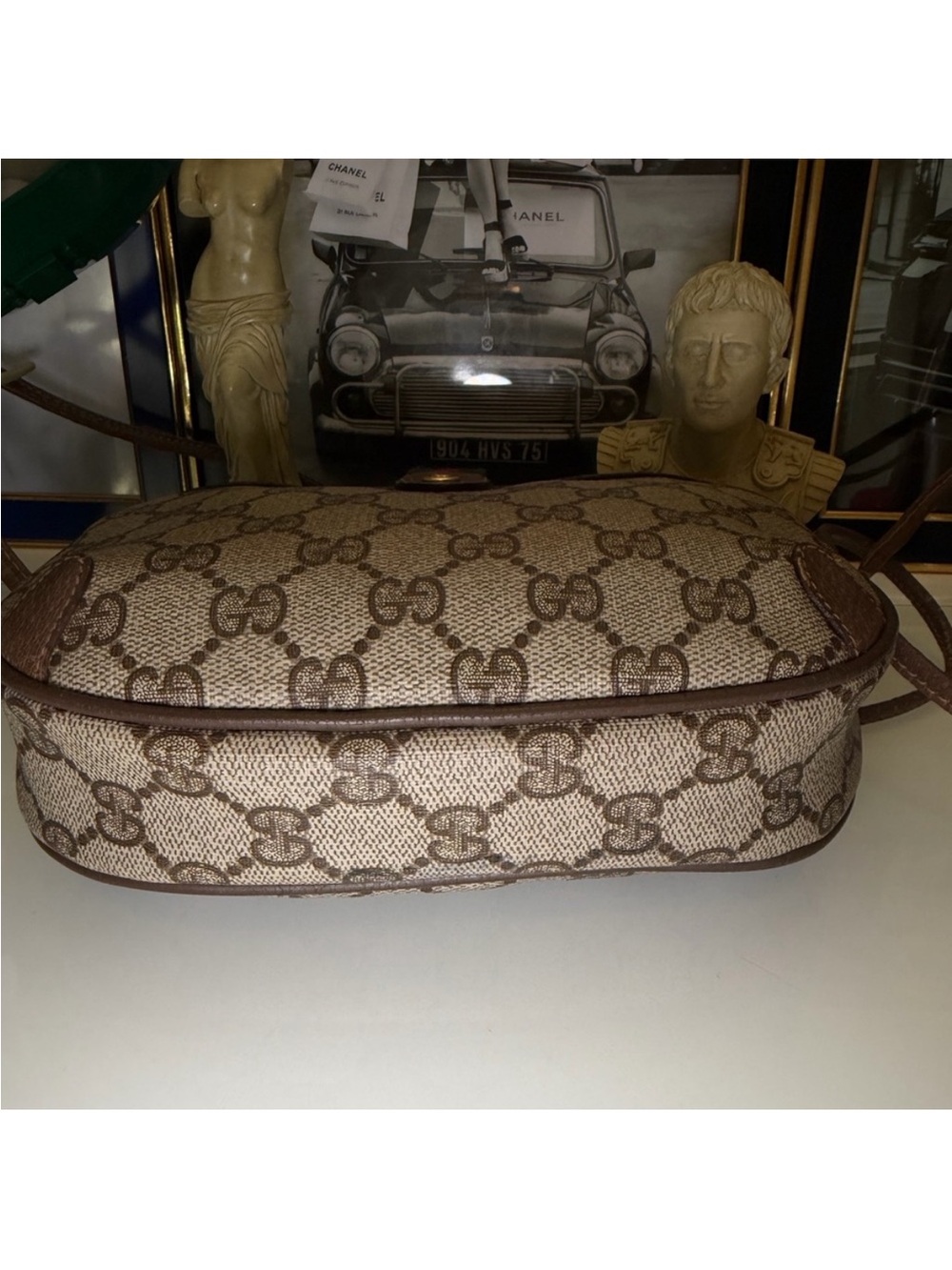 Vintage Gucci Web Crossbody Bag GG Coated Canvas Small with COA - Picture 8 of 15